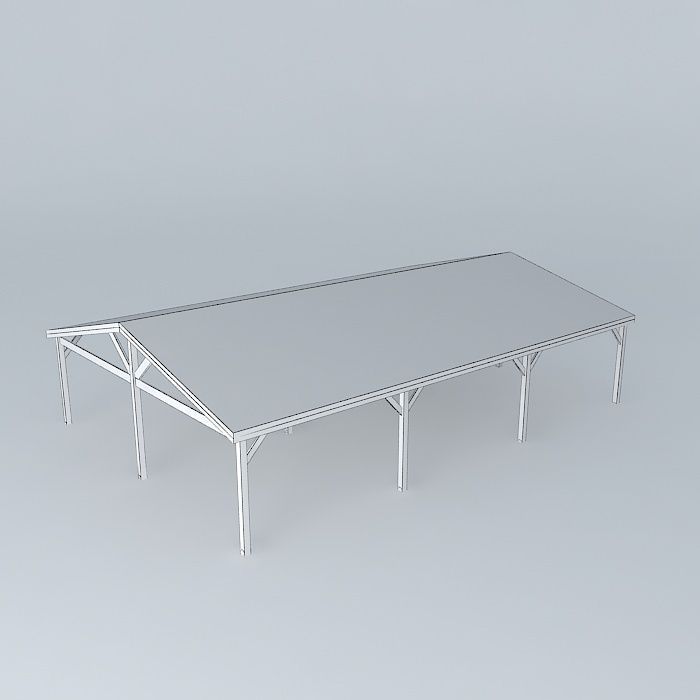 Decochalet 2015 Focant large covered carport Free 3D model_3