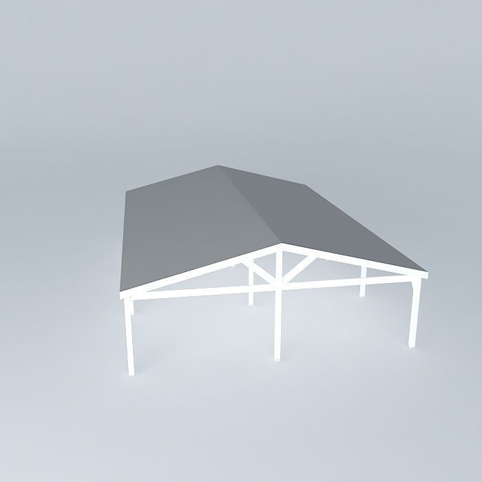 Decochalet 2015 Focant large covered carport Free 3D model_2