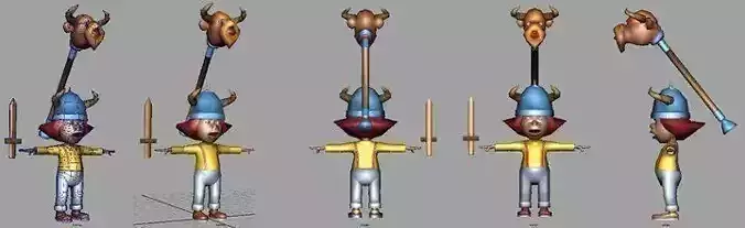 Baby Aries Kid Costume AAA 3D model