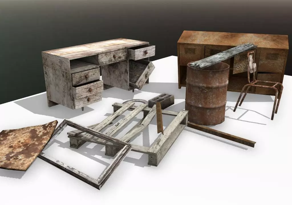 Junk and scraps package 01 - By BigMouse Low-poly 3D model_0