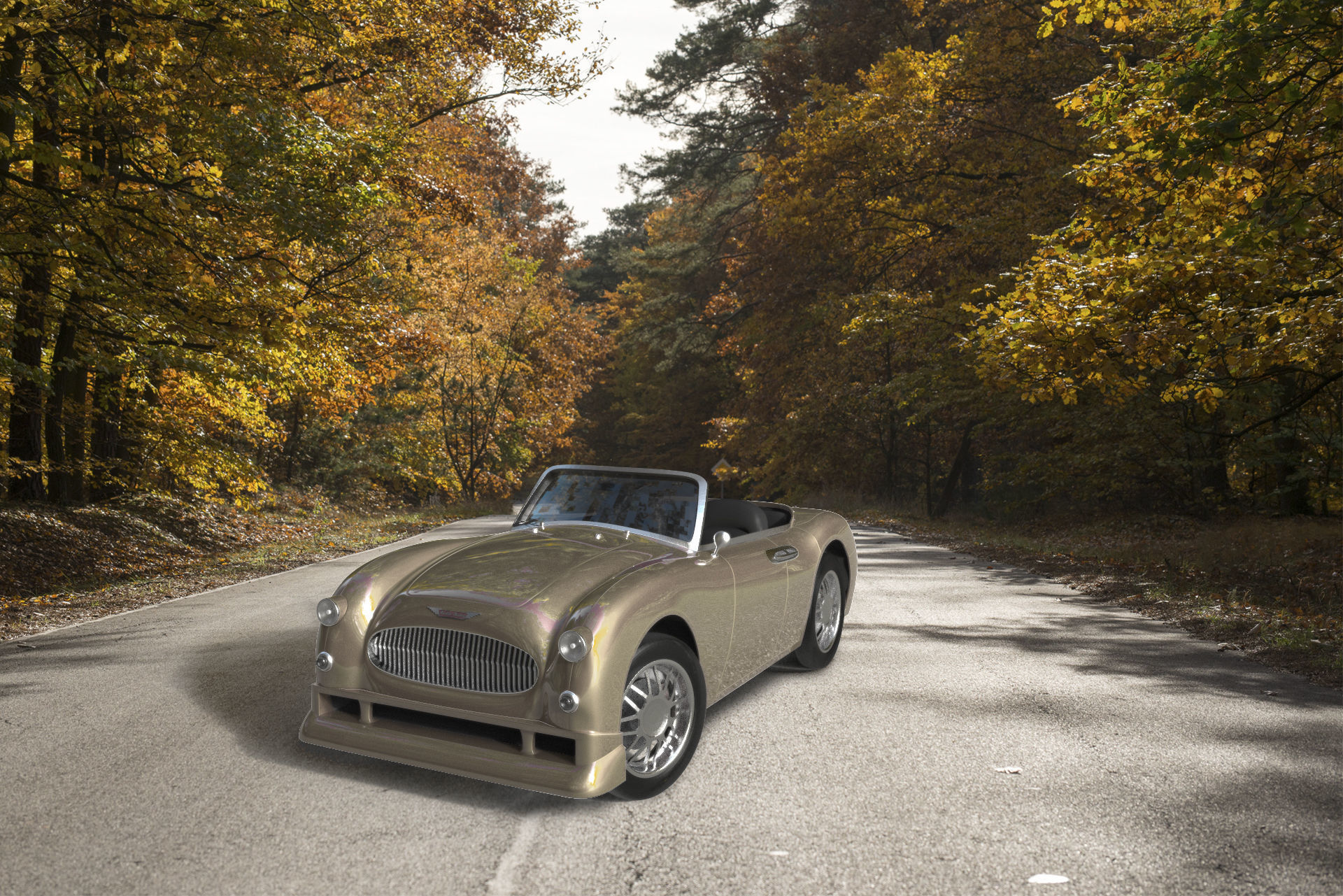 Car Austin Healey 500 Topless AAA Low-poly 3D model_2