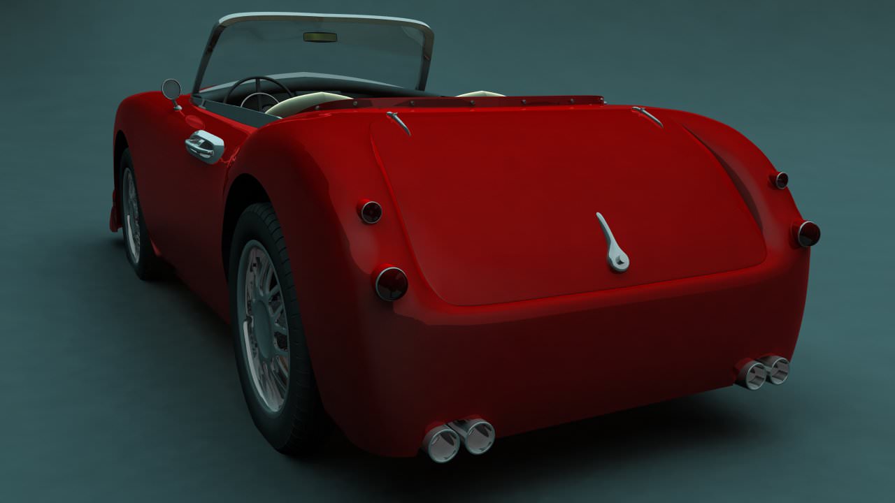 Car Austin Healey 500 Topless AAA Low-poly 3D model_8