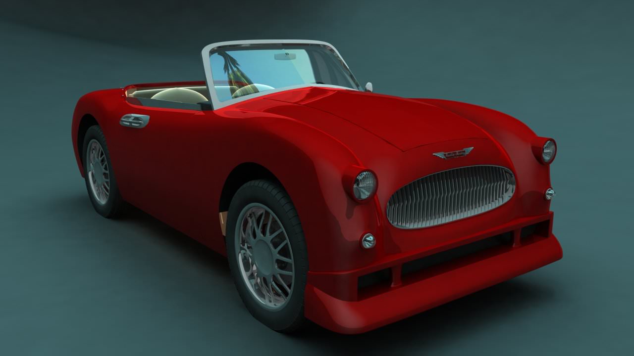 Car Austin Healey 500 Topless AAA Low-poly 3D model_3