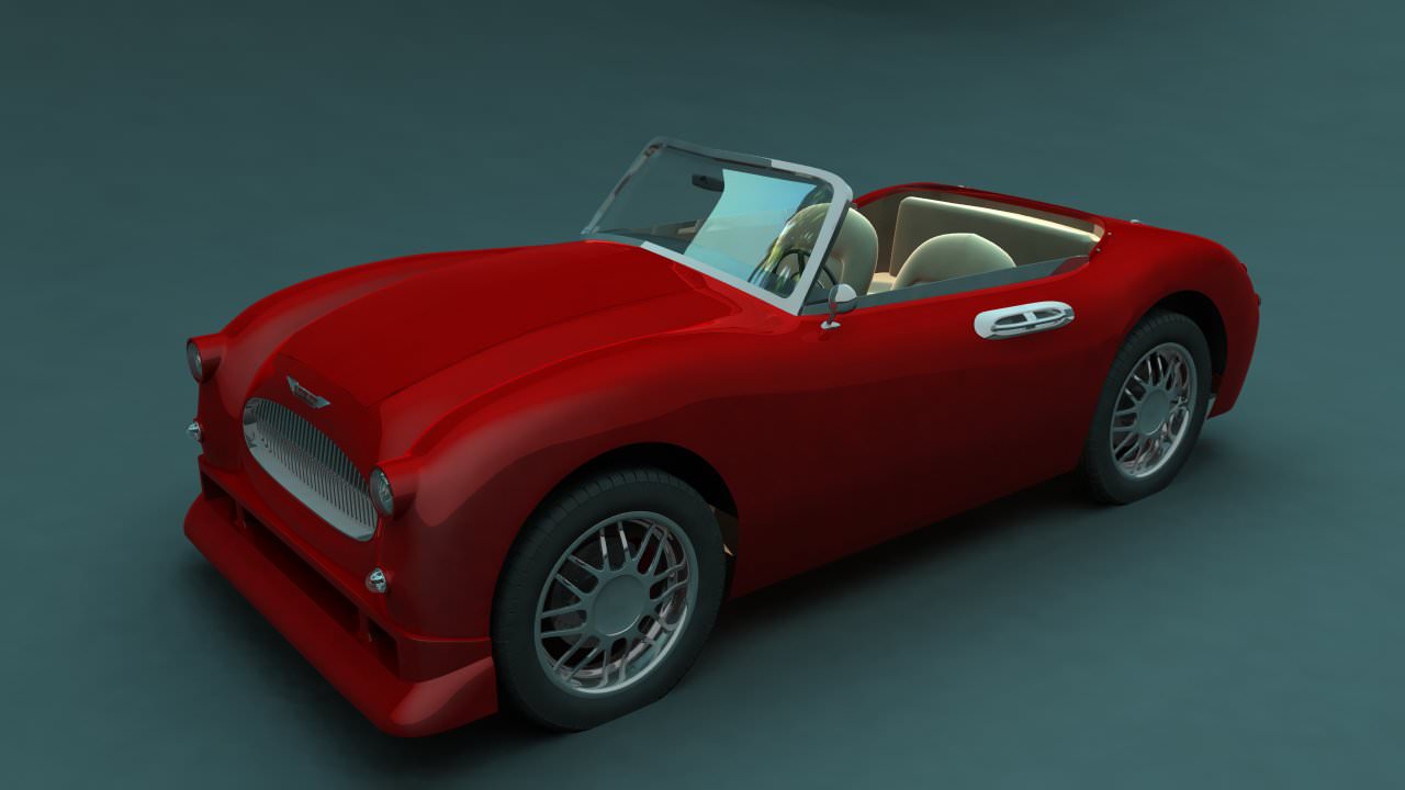 Car Austin Healey 500 Topless AAA Low-poly 3D model_6