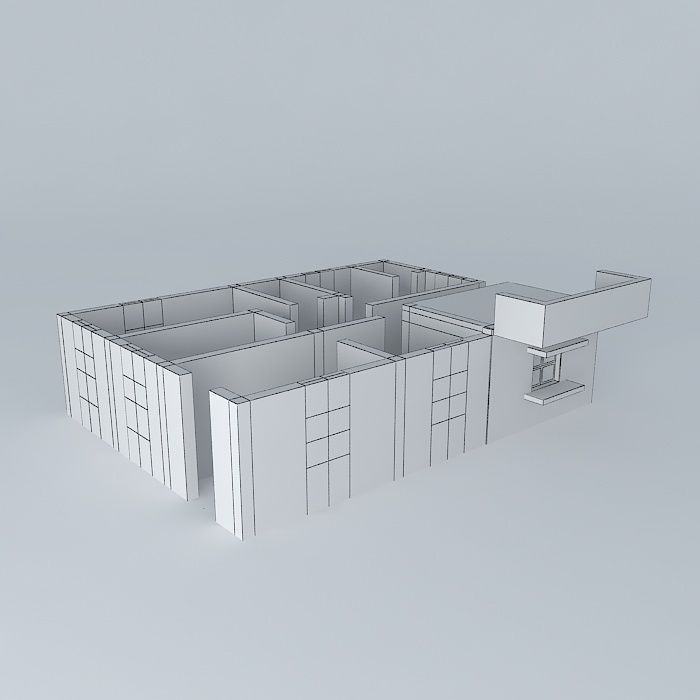 Dimen house in minecraft 3D model_4