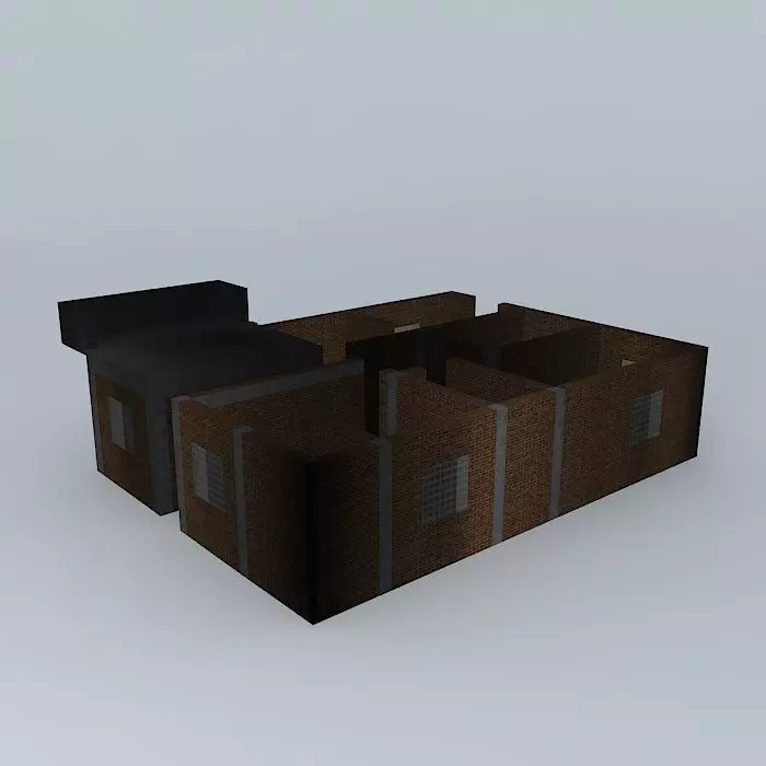 Dimen house in minecraft 3D model_0