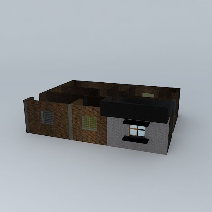 Dimen house in minecraft 3D model_1