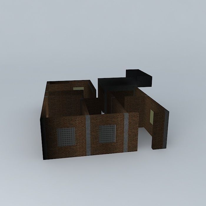 Dimen house in minecraft 3D model_2