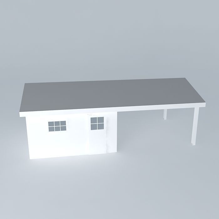 Decochalet 2015 Ensemble garage carport 400x800 Free 3D model_2