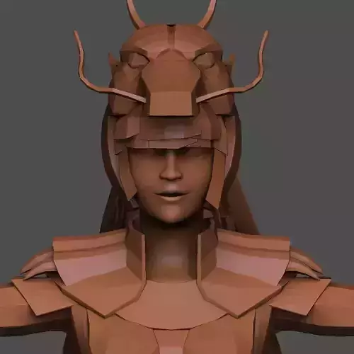 Saint Seiya Armor Girl Zbrush Mudbox Mesh AAA Low-poly 3D model