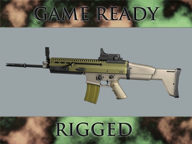 Assault Rifle 3D model_4