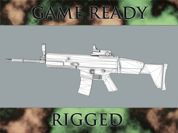 Assault Rifle 3D model_5