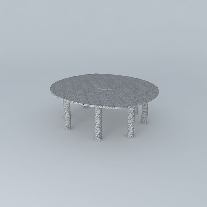 Oval Dinning Table 3D model_2
