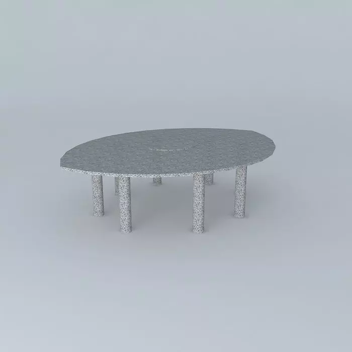 Oval Dinning Table 3D model_0