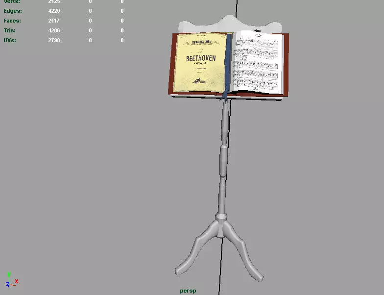 Music Reading Stand AAA Low-poly 3D model