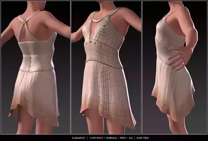 Dress Outfit AAA Low-poly 3D model