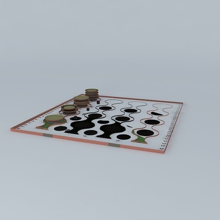 Ant-walk checkers game 3D model_1