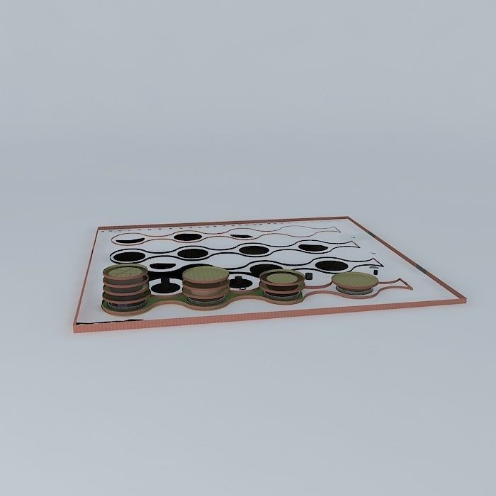 Ant-walk checkers game 3D model_2
