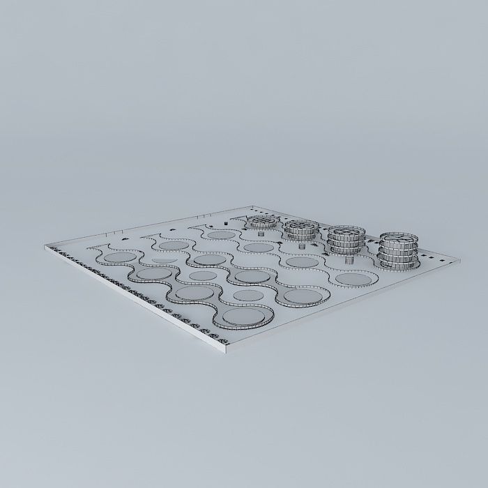 Ant-walk checkers game 3D model_3