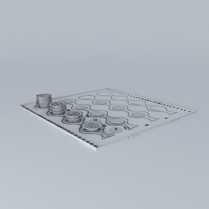 Ant-walk checkers game 3D model_4
