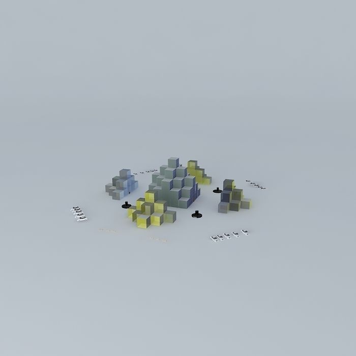 Cubic Step Pyramid 3D model_1