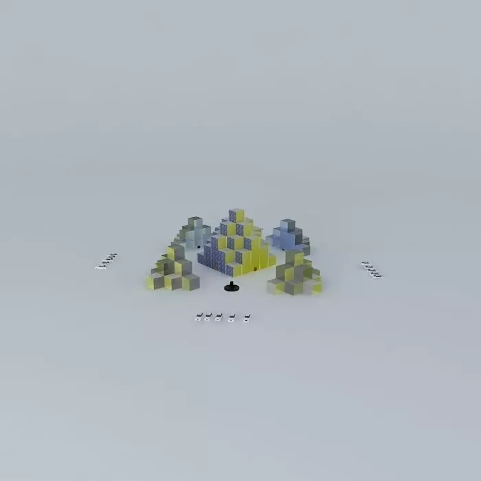 Cubic Step Pyramid 3D model_0