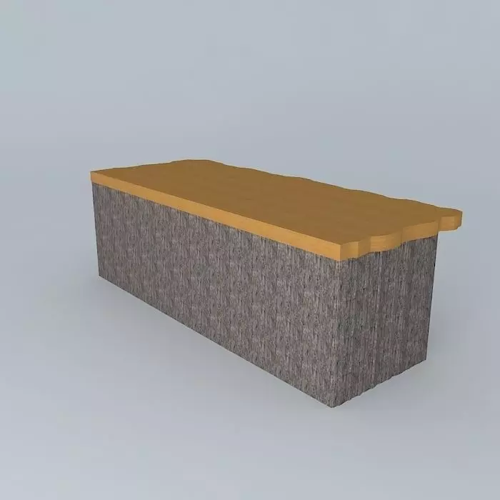 Island wooden bench Free 3D model