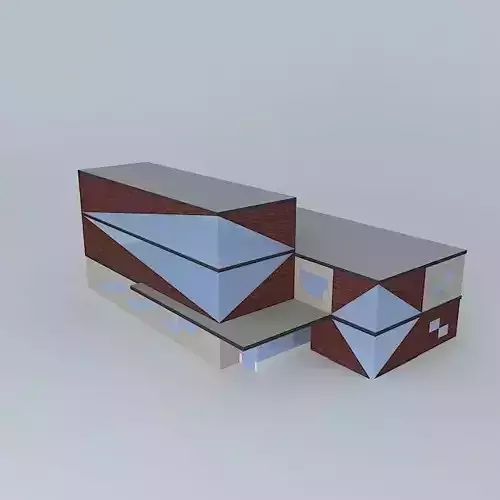 Exterior building with triangles