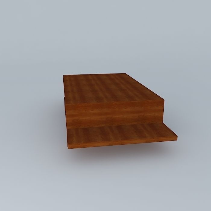 Table coffee with two shelves Free 3D model_2