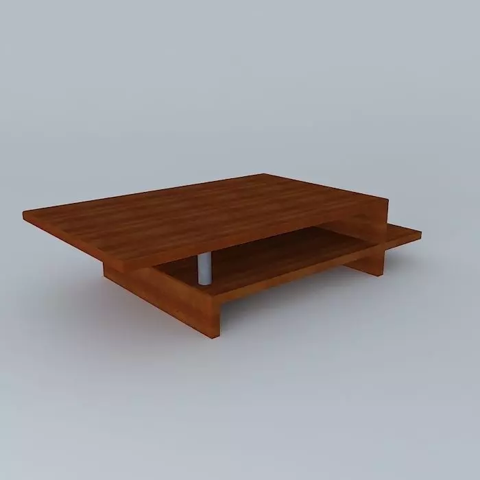 Table coffee with two shelves Free 3D model_0