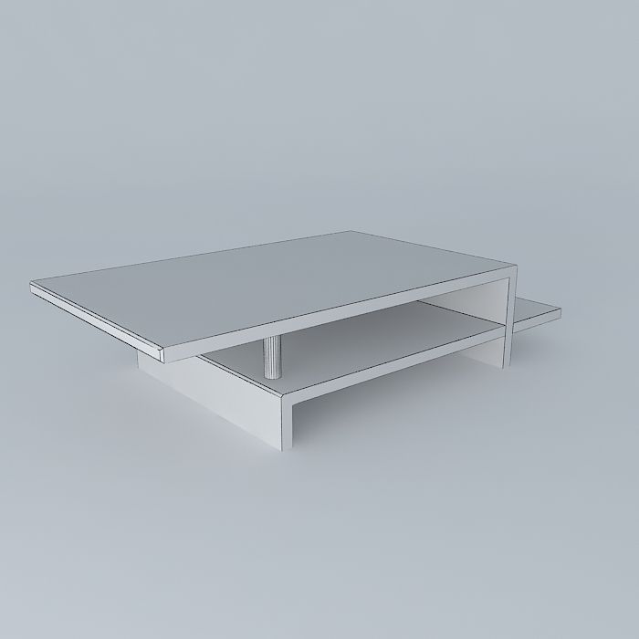 Table coffee with two shelves Free 3D model_3