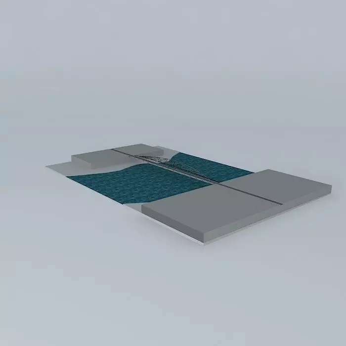 Bridge floating platform in water Free 3D model