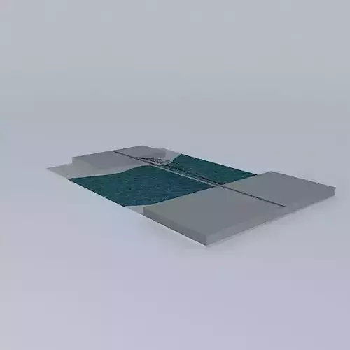 Bridge floating platform in water
