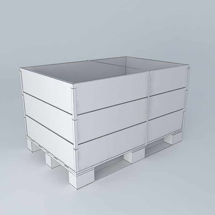 palletkrat wooden pallet Free 3D model_3