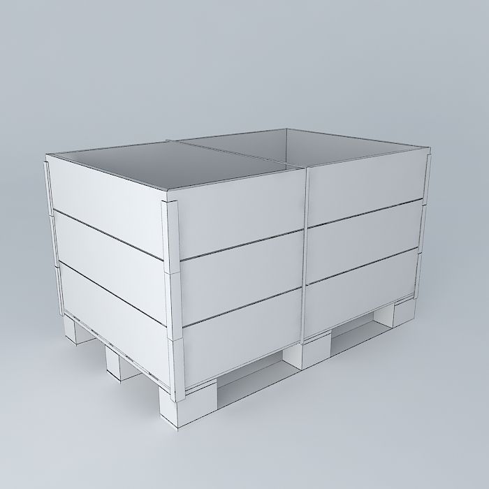 palletkrat wooden pallet Free 3D model_4