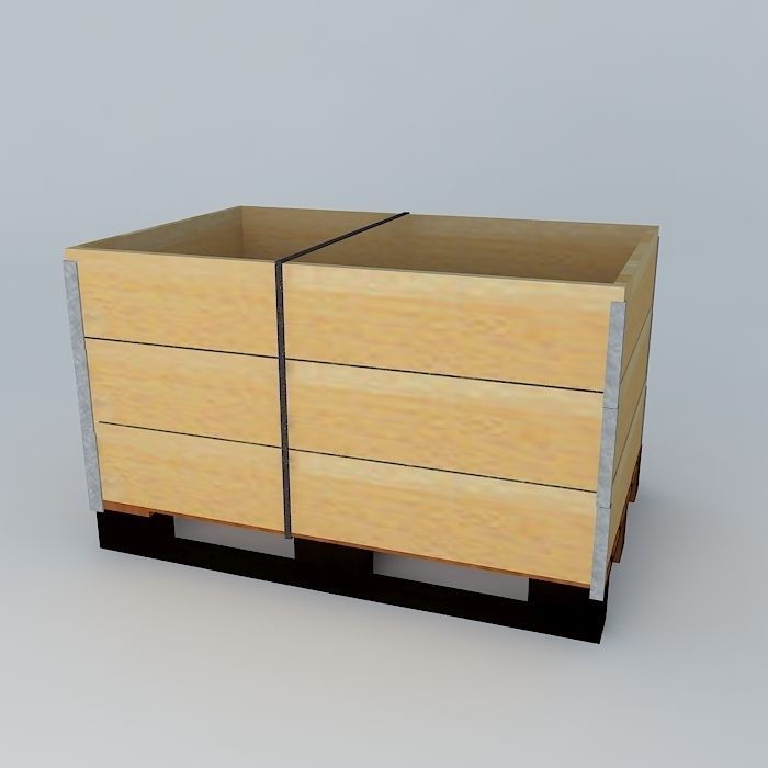 palletkrat wooden pallet Free 3D model_1