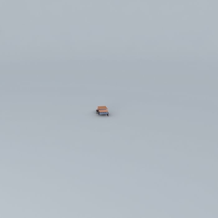 Exterior orange truck in sky Free 3D model_2