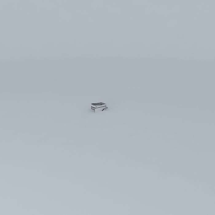 Exterior orange truck in sky Free 3D model_4