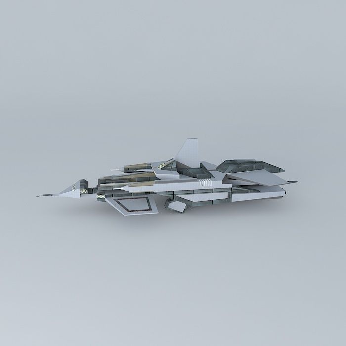 Spaceship fighter jet Free 3D model_2