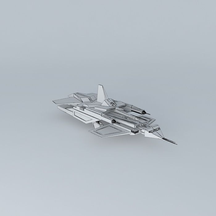 Spaceship fighter jet Free 3D model_3