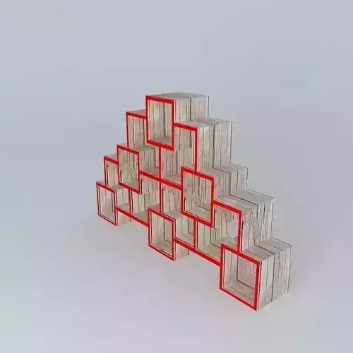 Shelfs wooden shelf with squares