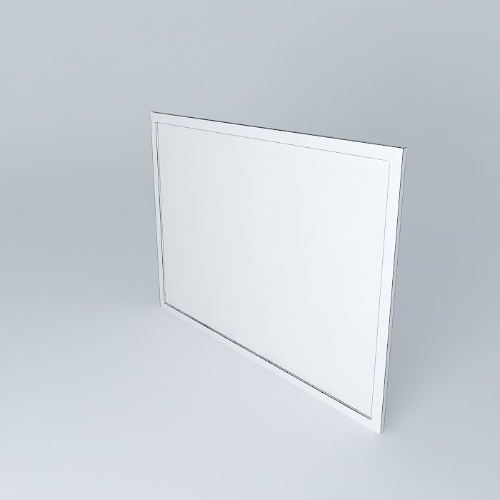 window wooden frame with mirror Free 3D model_3