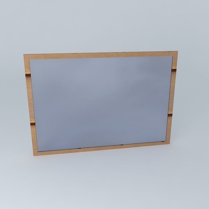 window wooden frame with mirror Free 3D model_2