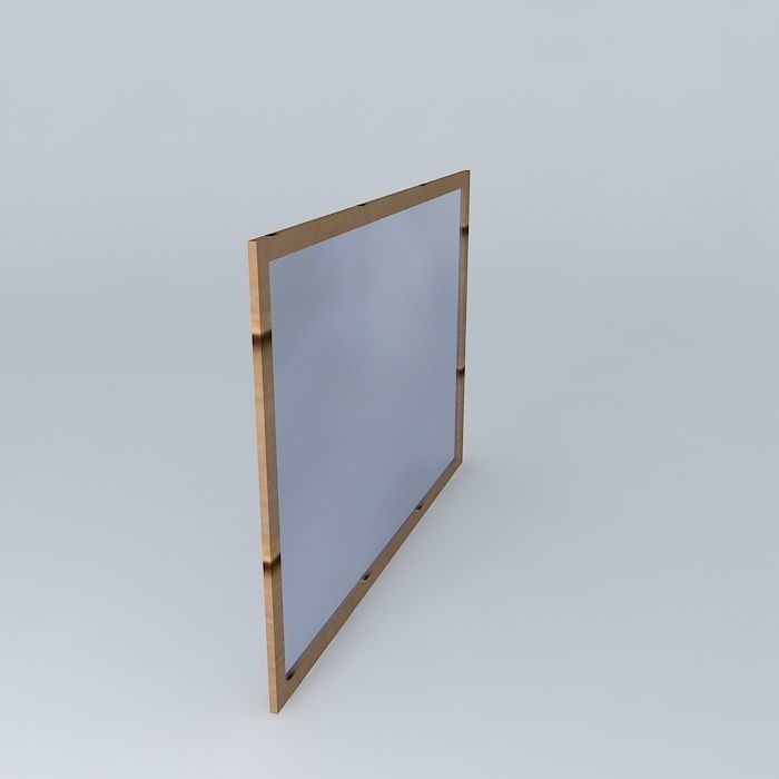 window wooden frame with mirror Free 3D model_1