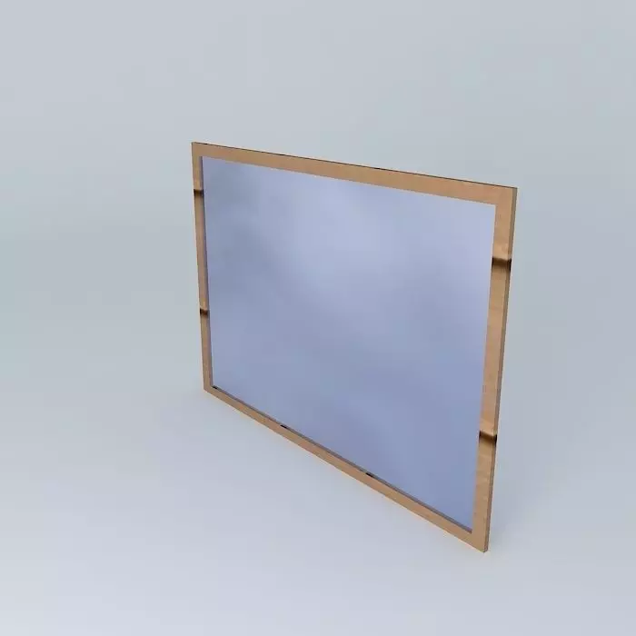 window wooden frame with mirror Free 3D model_0
