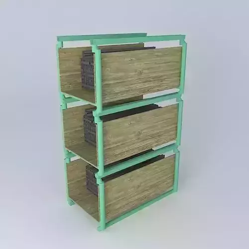 ESSABAKKEN three tier wooden bookcase