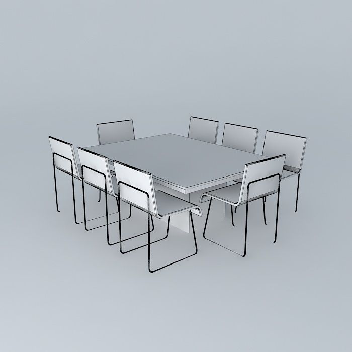Dinner Table Tikaio Free 3D model_3