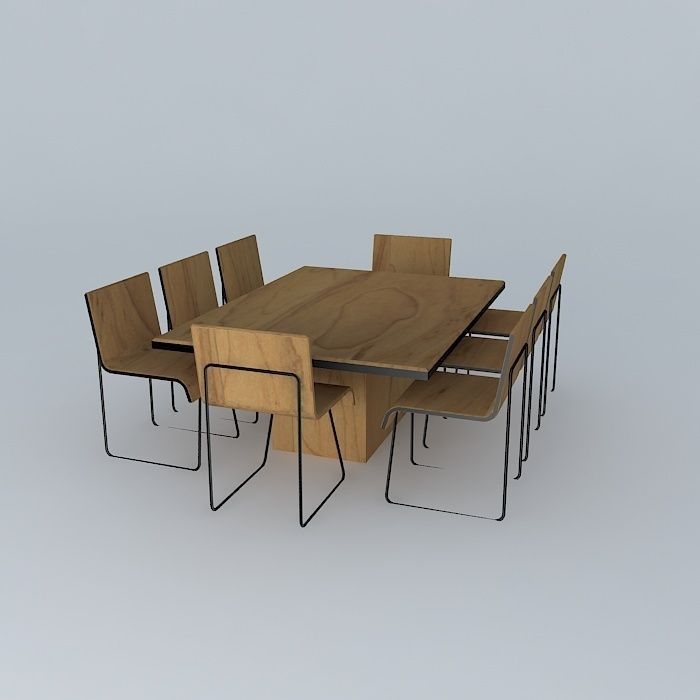 Dinner Table Tikaio Free 3D model_1