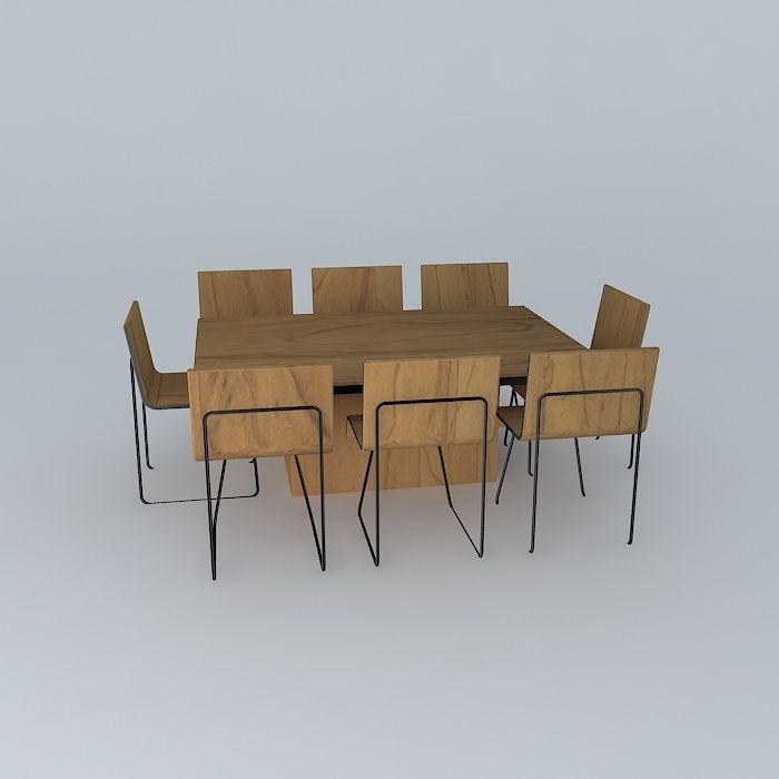 Dinner Table Tikaio Free 3D model_2