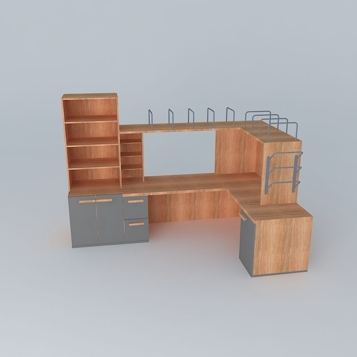 Pc Table Zorad Free 3D model_2